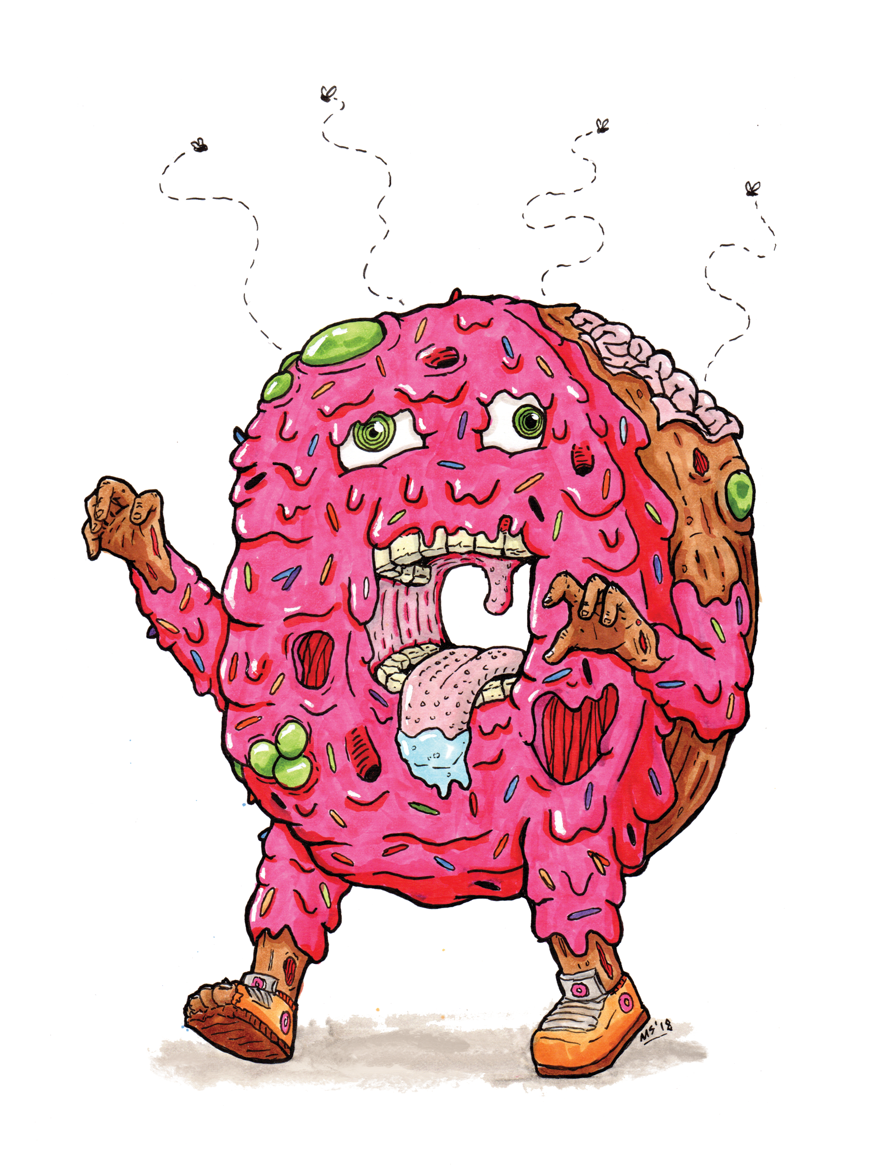 Donut Zombie - Zombie Pastry Print — MYSTIC SODA